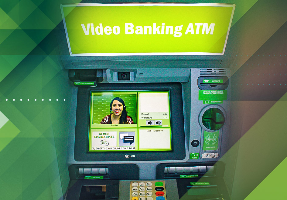 Regions Video Banking ATMs allow people to choose standard ATM service or personal service from a Regions Video Banker.