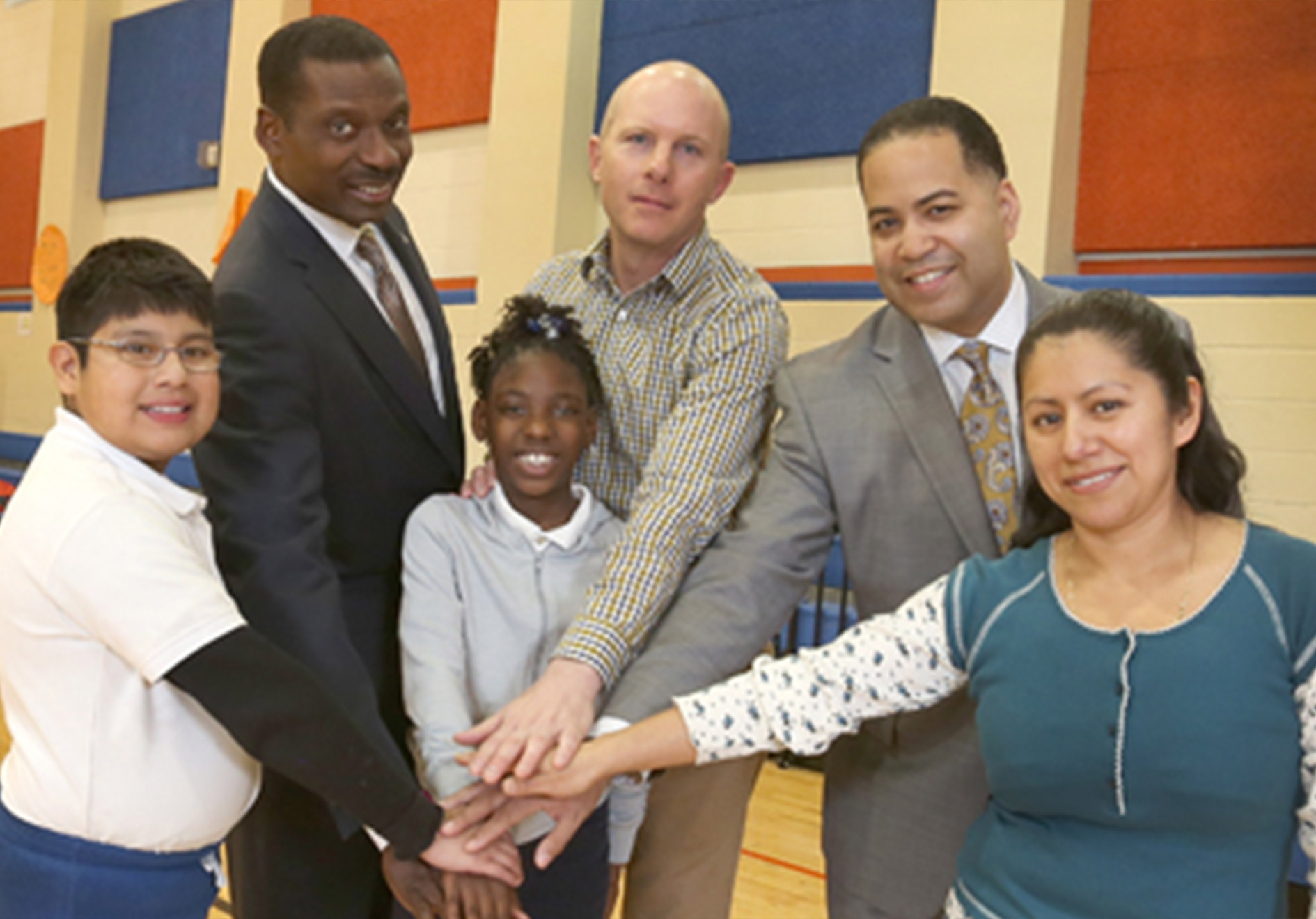 Jesus Palma, Leroy Abrahams, Jameriya Knight, Mark Farris, Frank Adams and Gisela Palma
